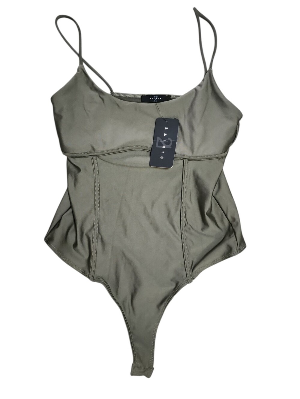 21 Saints Thong Green Bodysuit Nwt Size Large